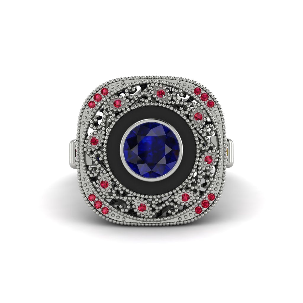 Fancy Art Deco Sapphire Ring - Pauline No. 60