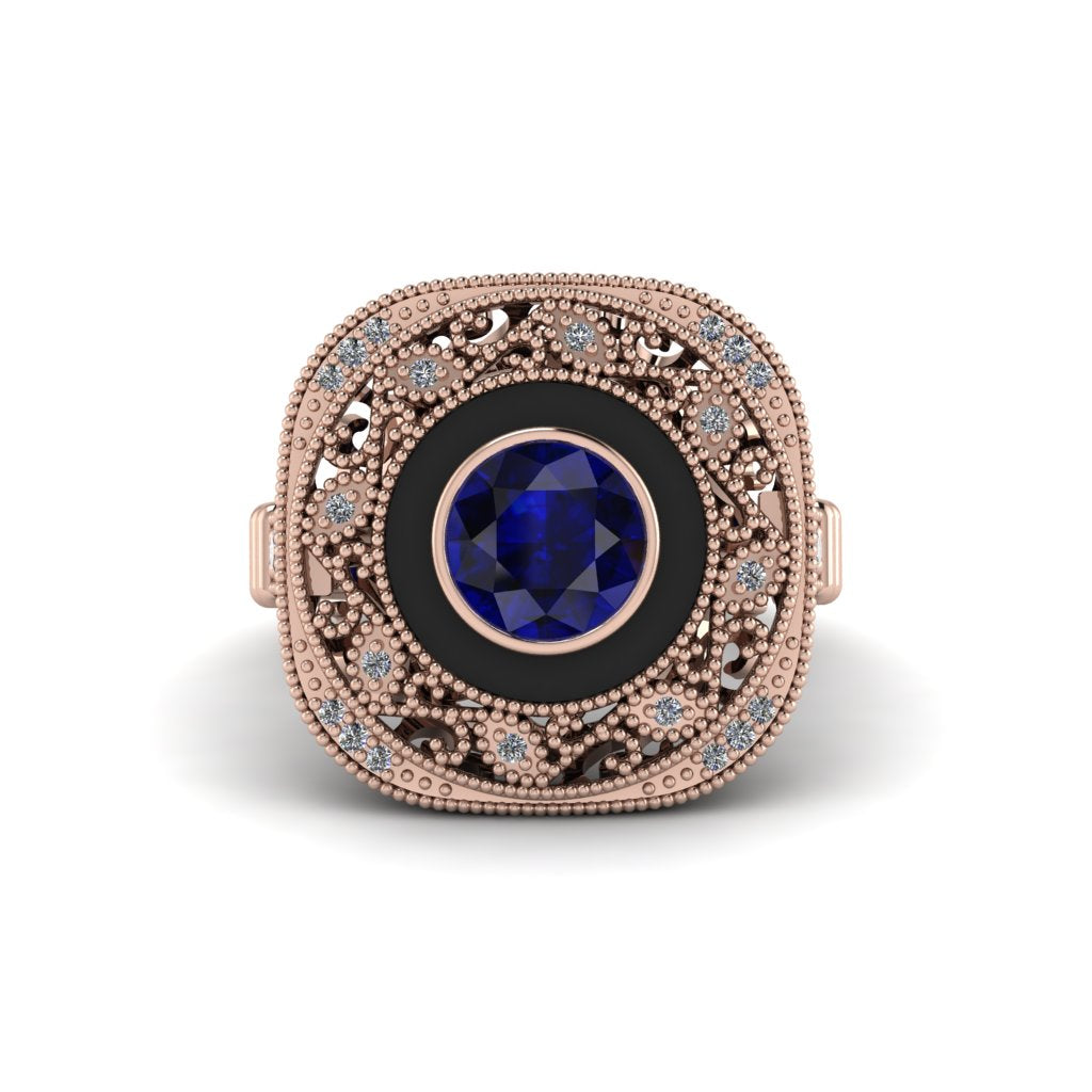 Fancy Art Deco Sapphire Ring - Pauline No. 14