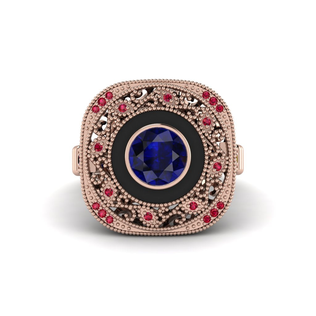 Fancy Art Deco Sapphire Ring - Pauline No. 59