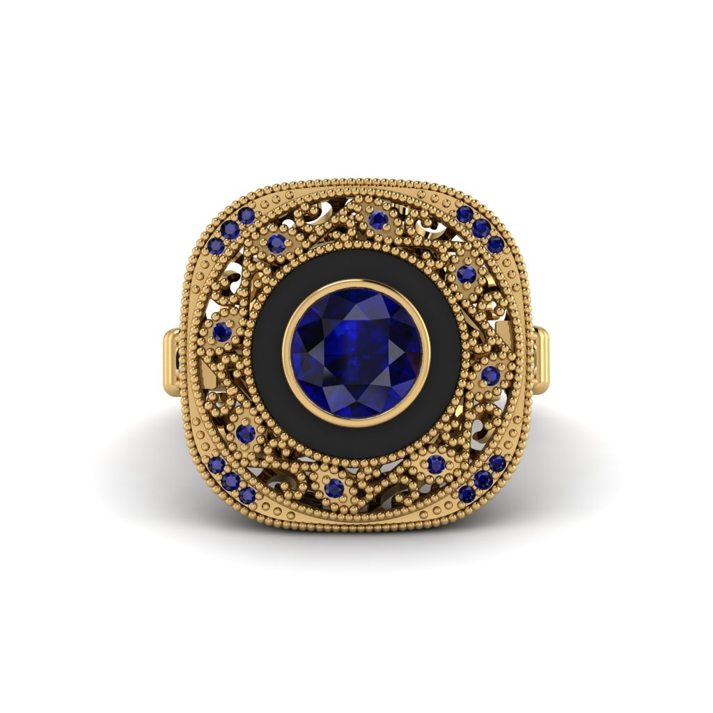 Fancy Art Deco Sapphire Ring - Pauline No. 73