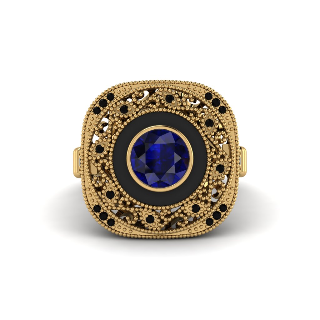 Fancy Art Deco Sapphire Ring - Pauline No. 43