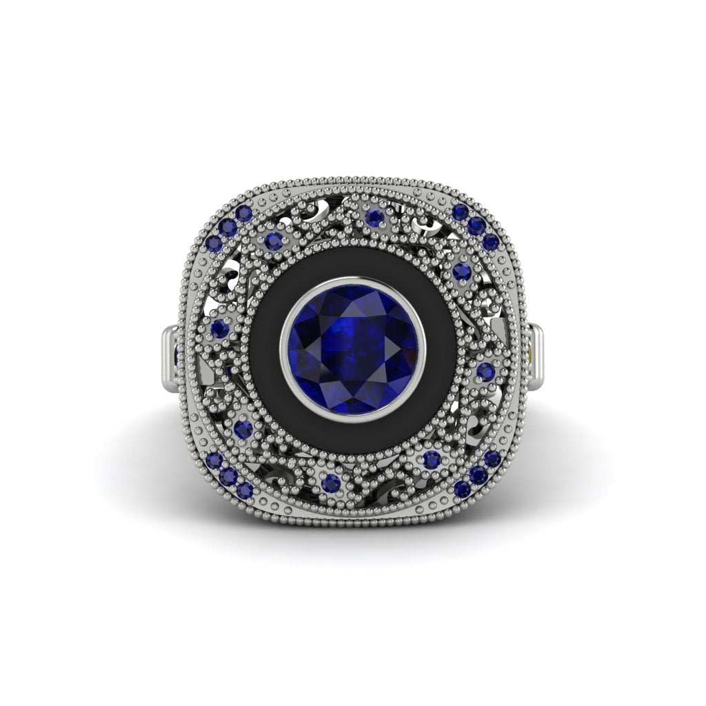 Fancy Art Deco Sapphire Ring - Pauline No. 75