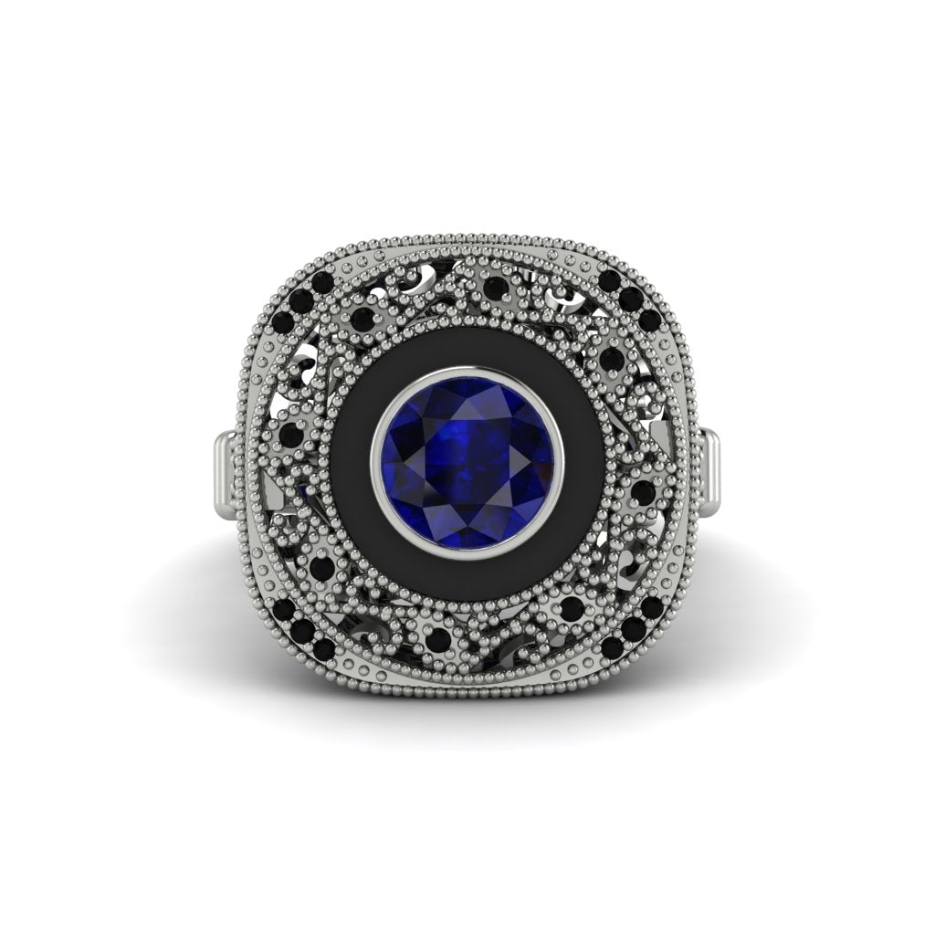 Fancy Art Deco Sapphire Ring - Pauline No. 45