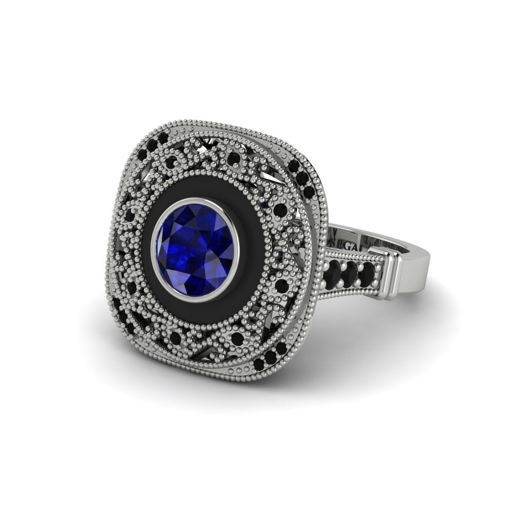 Fancy Art Deco Sapphire Ring - Pauline No. 45