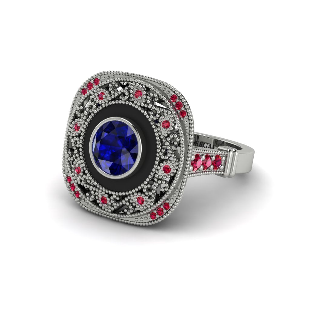 Fancy Art Deco Sapphire Ring - Pauline No. 60