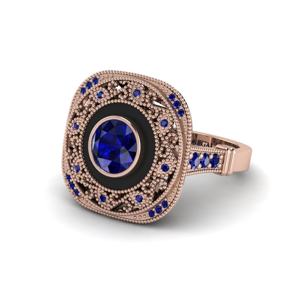 Fancy Art Deco Sapphire Ring - Pauline No. 74