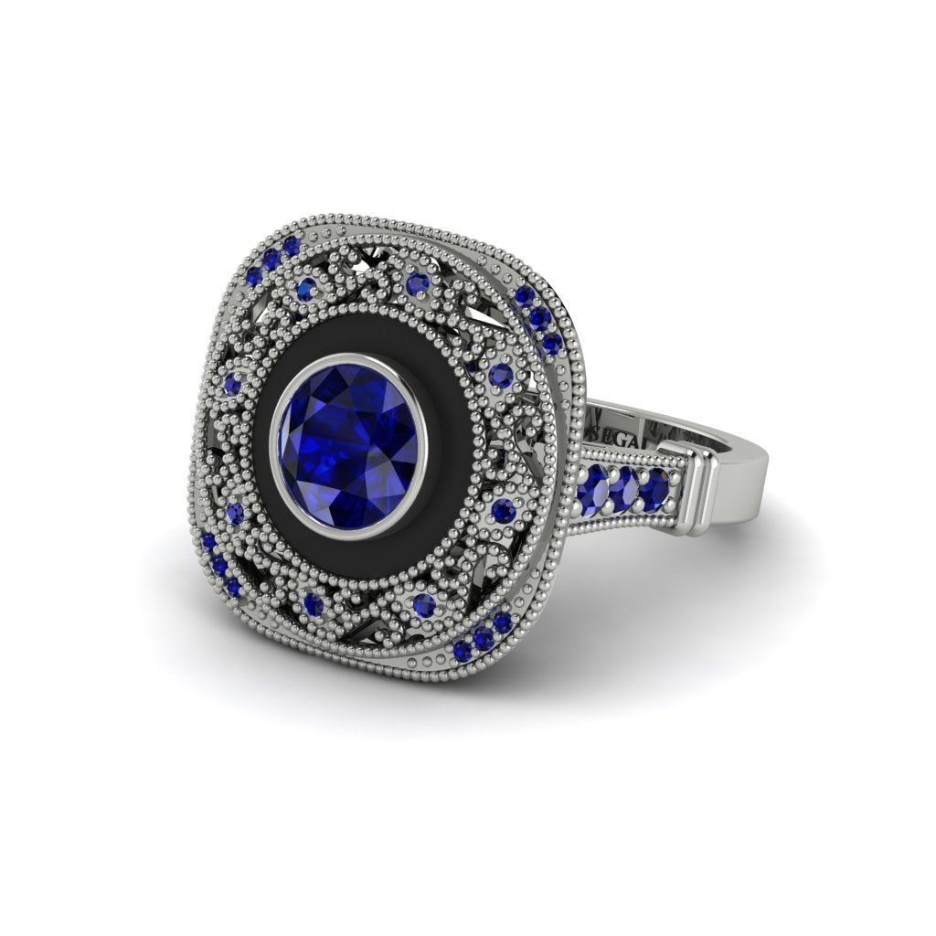 Fancy Art Deco Sapphire Ring - Pauline No. 75