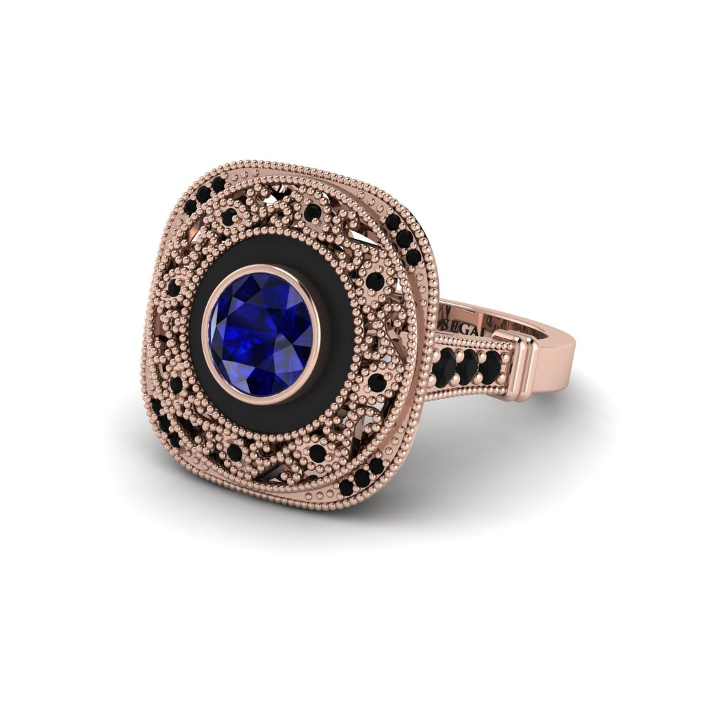 Fancy Art Deco Sapphire Ring - Pauline No. 44