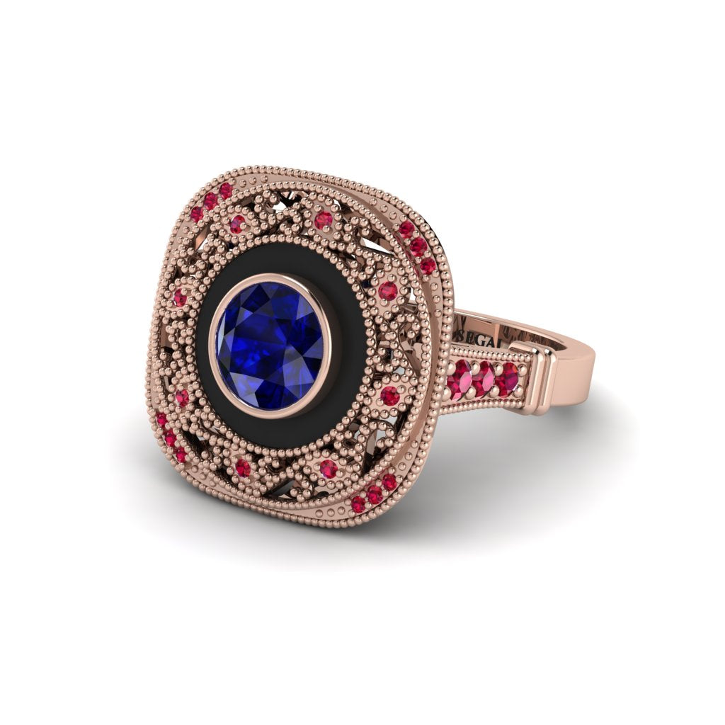 Fancy Art Deco Sapphire Ring - Pauline No. 59