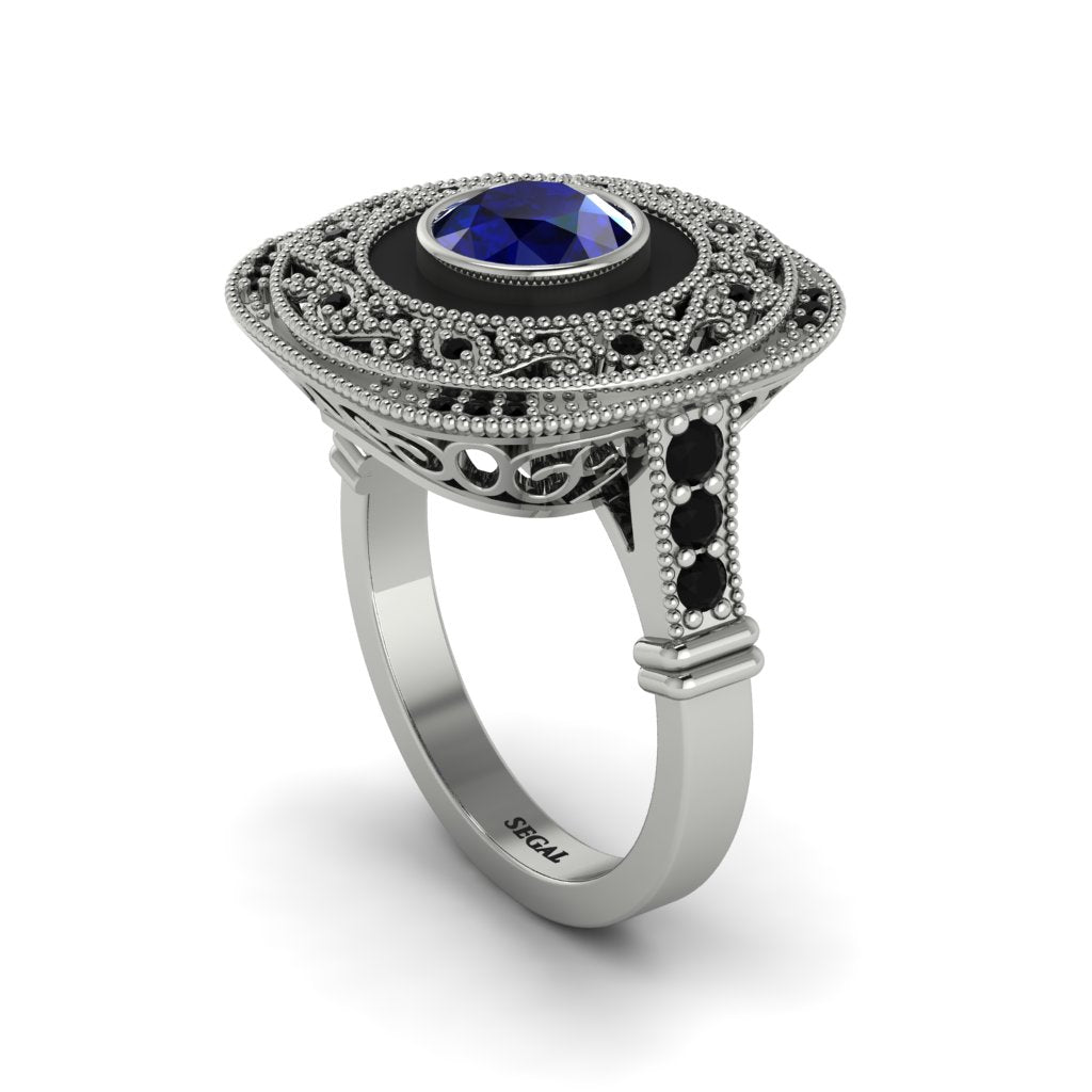 Fancy Art Deco Sapphire Ring - Pauline No. 45