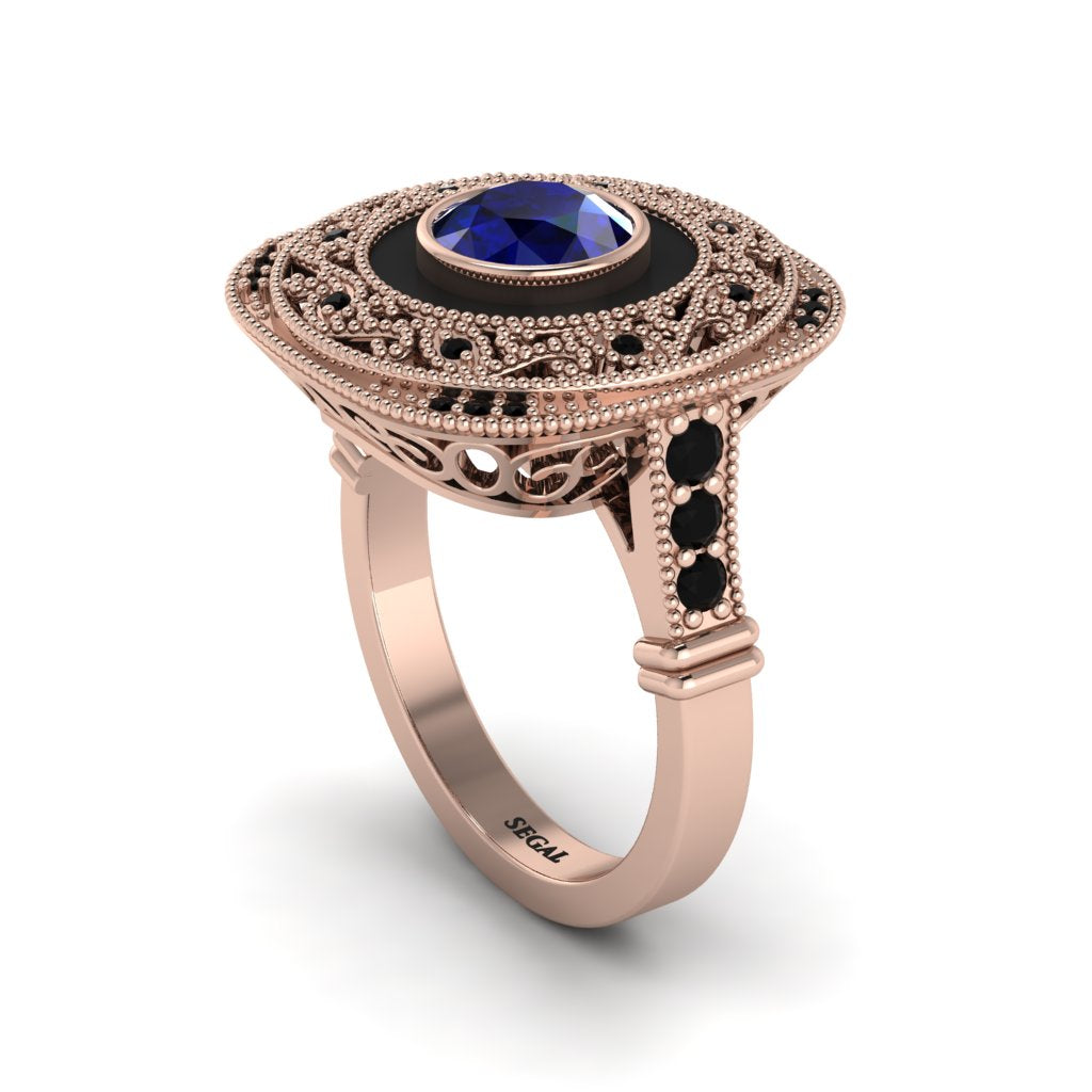 Fancy Art Deco Sapphire Ring - Pauline No. 44
