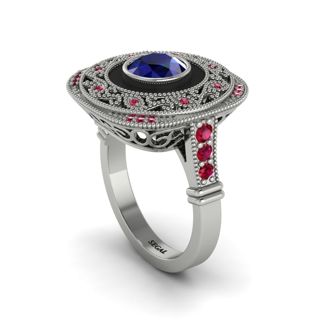 Fancy Art Deco Sapphire Ring - Pauline No. 60