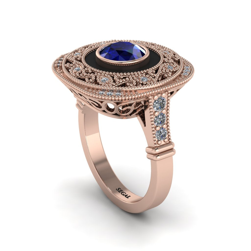 Fancy Art Deco Sapphire Ring - Pauline No. 14