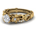 Vintage Flower Openwork Gold Diamond Engagement Ring - Ann No. 1