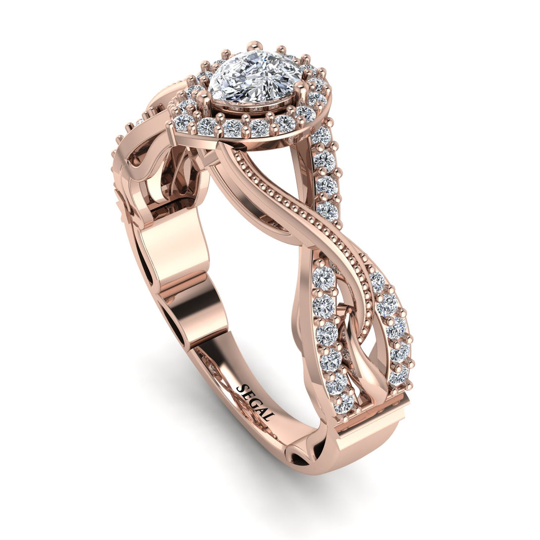 Infinity Inspired Halo Diamond Engagement Ring - Teresa No. 2