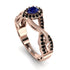 Infinity Inspired Halo Sapphire Engagement Ring - Teresa No. 44