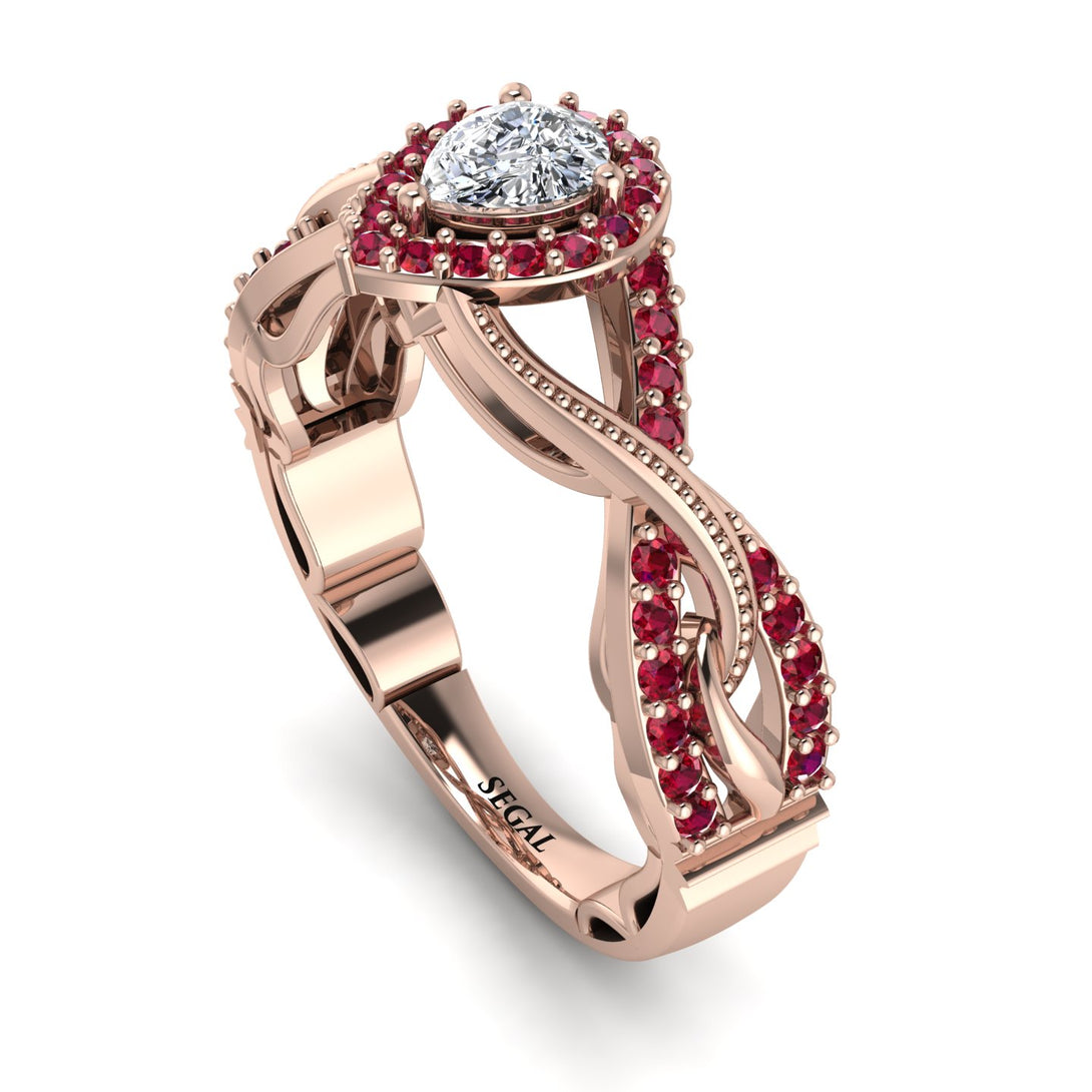Infinity Inspired Halo Diamond Engagement Ring - Teresa No. 47