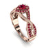 Infinity Inspired Halo Ruby Engagement Ring - Teresa No. 56 image 2