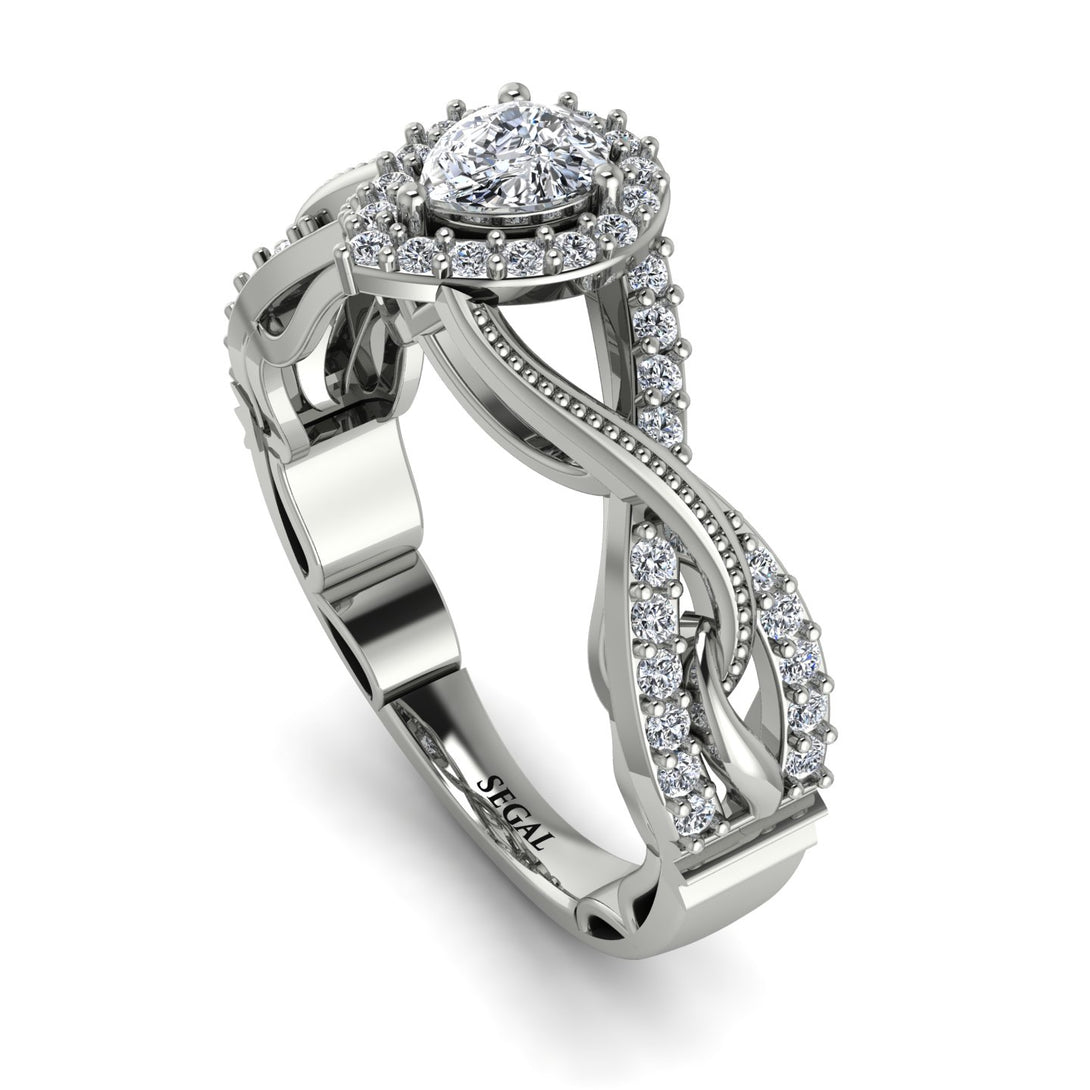 Infinity Inspired Halo Diamond Engagement Ring - Teresa No. 3