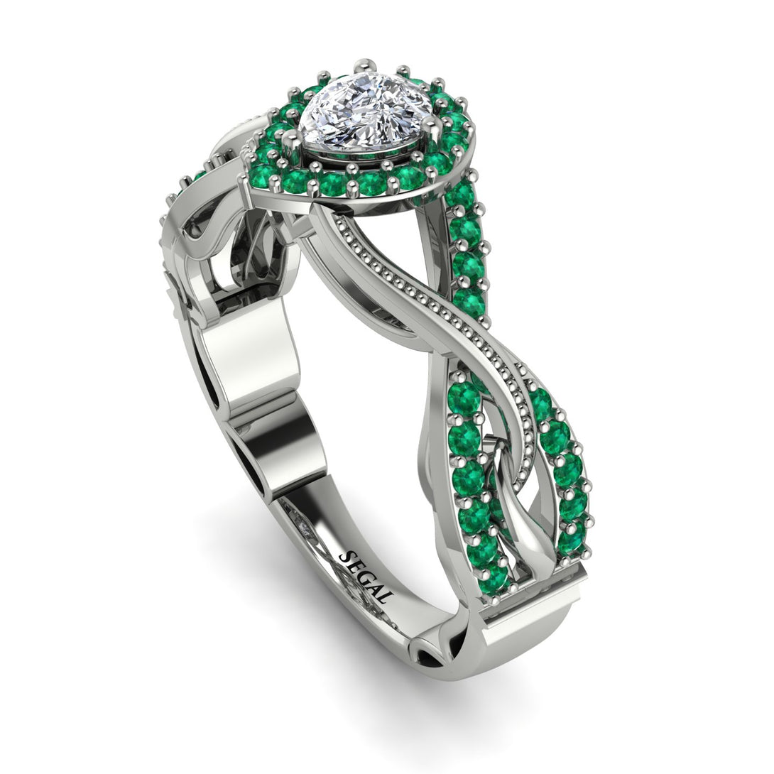 Infinity Inspired Halo Diamond Engagement Ring - Teresa No. 18