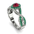 Infinity Inspired Halo Ruby Engagement Ring - Teresa No. 27