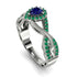 Infinity Inspired Halo Sapphire Engagement Ring - Teresa No. 30