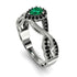 Infinity Inspired Halo Emerald Engagement Ring - Teresa No. 36