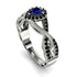 Infinity Inspired Halo Sapphire Engagement Ring - Teresa No. 45