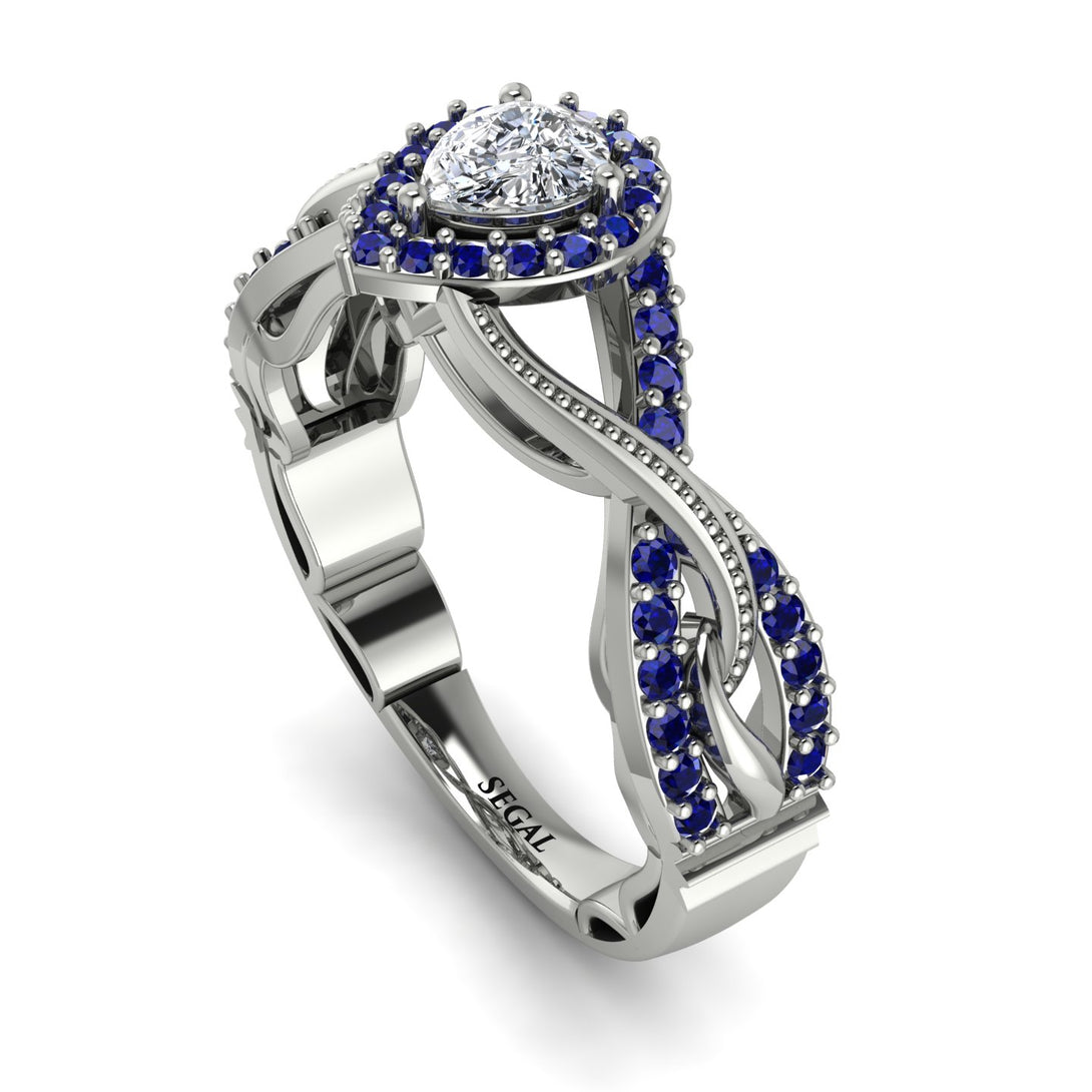 Infinity Inspired Halo Diamond Engagement Ring - Teresa No. 63