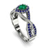Infinity Inspired Halo Emerald Engagement Ring - Teresa No. 66