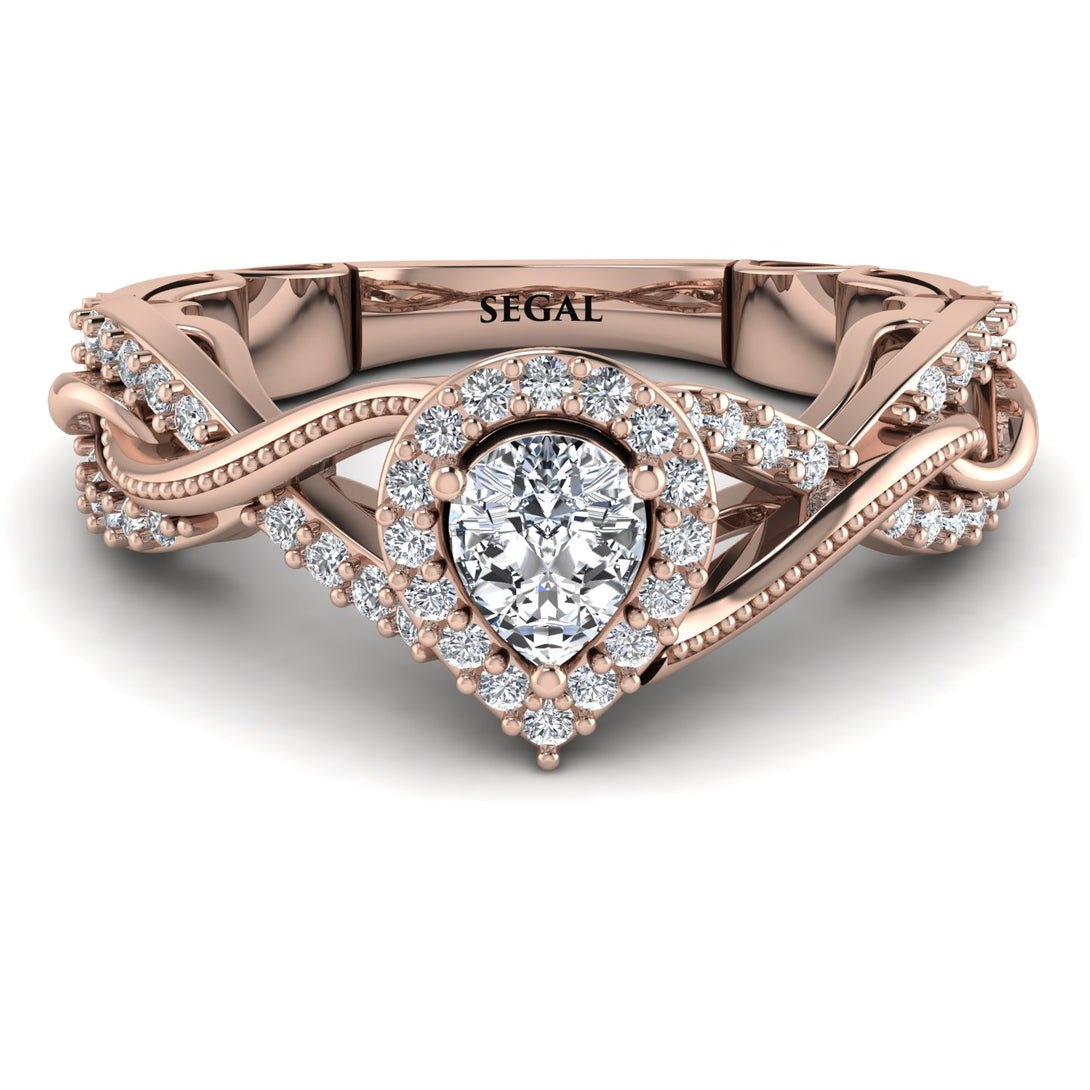 Infinity Inspired Halo Diamond Engagement Ring - Teresa No. 2