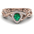 Infinity Inspired Halo Emerald Engagement Ring - Teresa No. 5