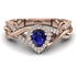 Infinity Inspired Halo Sapphire Engagement Ring - Teresa No. 14
