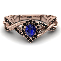Infinity Inspired Halo Sapphire Engagement Ring - Teresa No. 44 image 1