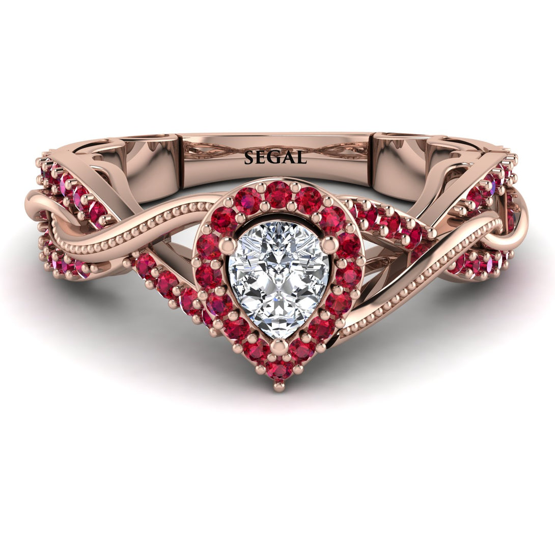 Infinity Inspired Halo Diamond Engagement Ring - Teresa No. 47
