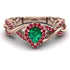 Infinity Inspired Halo Emerald Engagement Ring - Teresa No. 50 image 1