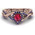 Infinity Inspired Halo Ruby Engagement Ring - Teresa No. 71 image 1
