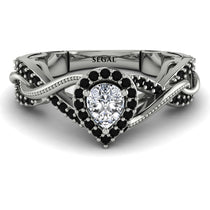 Infinity Inspired Halo Diamond Engagement Ring - Teresa No. 33 image 1