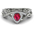 Infinity Inspired Halo Ruby Engagement Ring - Teresa No. 12