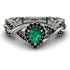 Infinity Inspired Halo Emerald Engagement Ring - Teresa No. 36