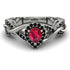 Infinity Inspired Halo Ruby Engagement Ring - Teresa No. 42