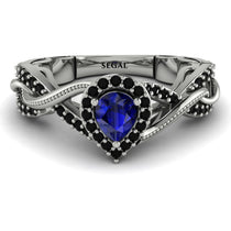 Infinity Inspired Halo Sapphire Engagement Ring - Teresa No. 45 image 1