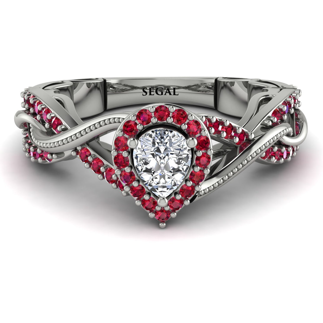 Infinity Inspired Halo Diamond Engagement Ring - Teresa No. 48