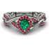 Infinity Inspired Halo Emerald Engagement Ring - Teresa No. 51