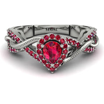 Infinity Inspired Halo Ruby Engagement Ring - Teresa No. 57 image 1