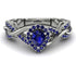 Infinity Inspired Halo Sapphire Engagement Ring - Teresa No. 75