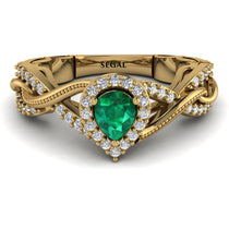 Infinity Inspired Halo Emerald Engagement Ring - Teresa No. 4 image 1