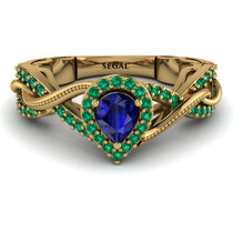 Infinity Inspired Halo Sapphire Engagement Ring - Teresa No. 28 image 1