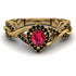 Infinity Inspired Halo Ruby Engagement Ring - Teresa No. 40