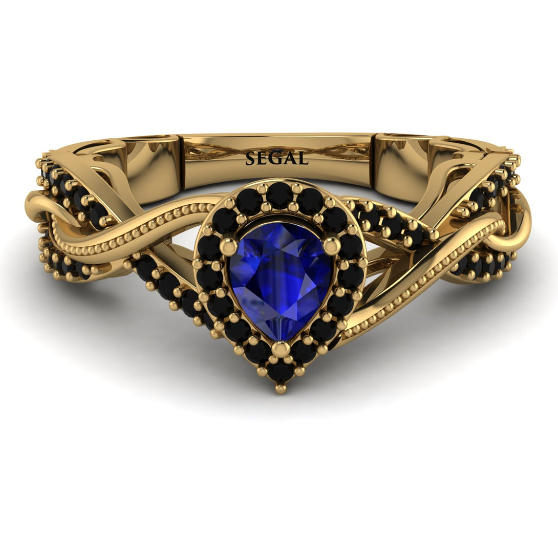 Infinity Inspired Halo Sapphire Engagement Ring - Teresa No. 43